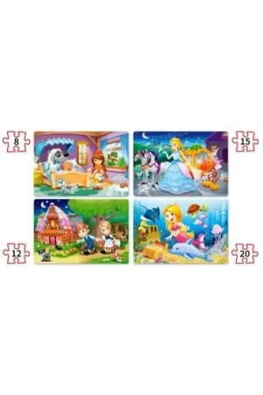 Puzzle maxi 4w1 - Pi�kne bajki (8+12+15+20 el.) Castorland
