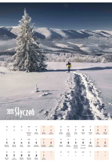 Kalendarz 2026 Bieszczady - Miko�aj Gospodarek, Karol Nienartowicz, Katarzyna  Gubrynowicz, Matysiakowie Agata i Mateusz