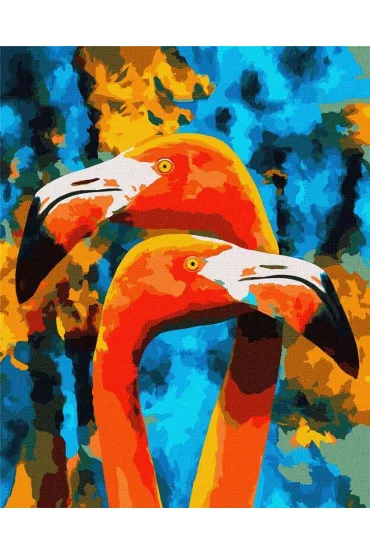 Ideyka Malowanie po numerach - Pomara�czowe flamingi 40x50cm