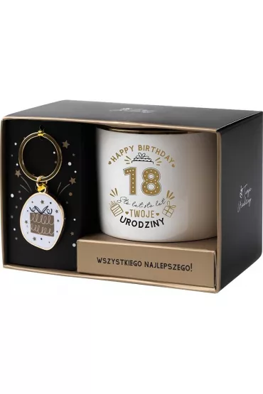 Be-Happy Gifts Zestaw prezentowy na 18 urodziny bia�o-z�oty