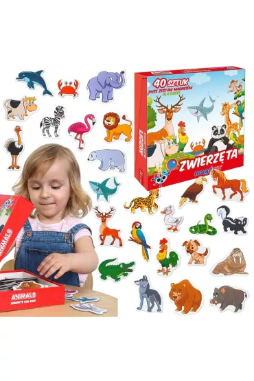 Maksik Magnesy zwierz�ta 40 szt.