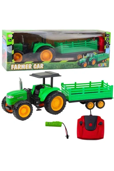 Traktor z przyczep� RC zielony LeanToys