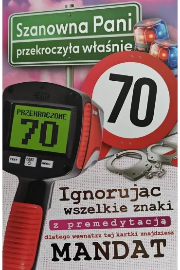 Yeku Karnet Urodziny 70