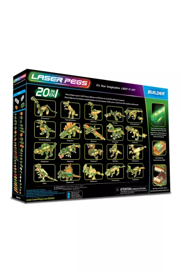 Klocki. Laser Pegs. T-Rex 20 w 1