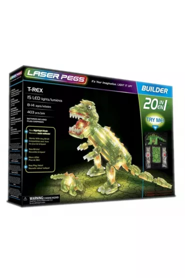 Klocki. Laser Pegs. T-Rex 20 w 1