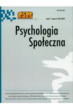 Psychologia Spoeczna Tom 9 Numer 4 (31) 2014