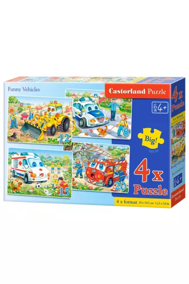 Puzzle maxi 4w1 8+12+15+20 el.  Pojazdy ratunkowe B-04324 Castorland
