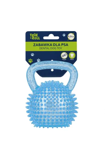 Zabawka dla psa Pi�ka 9,5cm z uchwytem niebieska TRIK&ROLL 560677