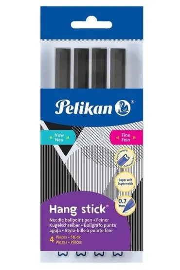 D�ugopis Pelikan Hang Stick 0,7mm - czarny 4 szt.