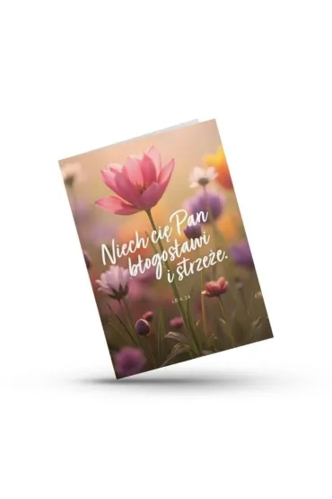 Kartka sk�adana - Niech Ci� Pan - tulipan