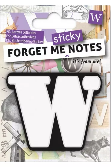 If Forget me stick. Notes kart samoprzylepne litera W
