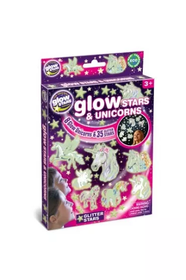 Brainstorm Toys Zestaw kreatywny �wiec�ce gwiazdy i jednoro�ce naklejki