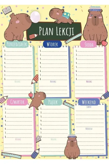 Henry Plan lekcji z tabliczk� mno�enia A4 Kapibary edu