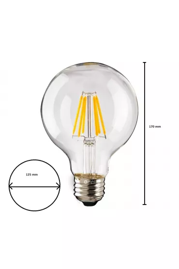Eko-light arwka Filamentowa LED 7W G125 E27 Ciepa 2700K