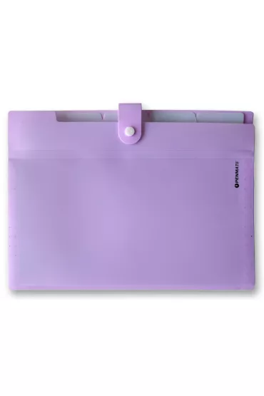 Penmate Teczka z 5-ma przegr�dkami A4 PP-105 pastelowa fioletowa
