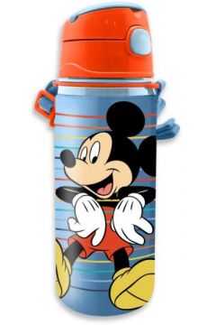 KIDS EUROSWAN Bidon aluminiowy ze somk Myszka Miki Mickey Mouse MK22085 600 ml