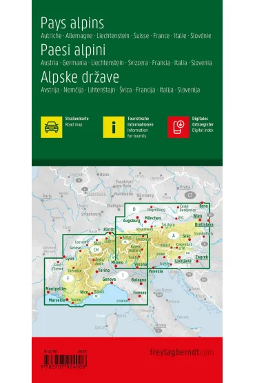 Mapa Kraje Alpejskie 1:500 000