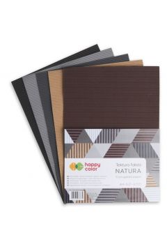 Happy Color Tektura falista NATURA, 5 kolorw, A4, 5 arkuszy 5 kartek