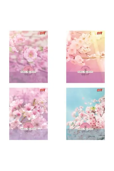 St. Majewski Zeszyt A5 60 kartek kratka. Ok�adka laminowana lakier miejscowy UV 70 g/m2. Floral Beauty