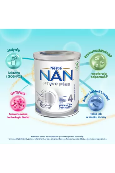 Nestle Nan Optipro Plus 4 Produkt na bazie mleka junior dla dzieci po 2. roku 800 g