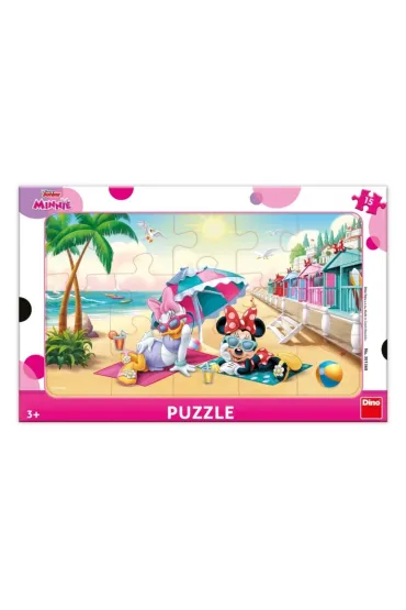 Puzzle ramkowe 15 el. Myszka Minnie Na pla�y Dino Toys