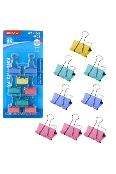 LeanToys Klipsy biurowe kolorowe 8 szt.
