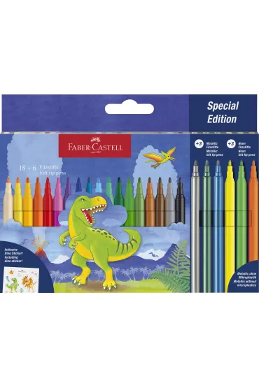 Faber-Castell Flamastry Dinozaur 24 szt.