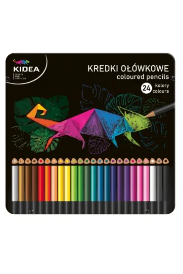 Derform Kredki tr�jk�tne w metalowym pude�ku 24 szt.