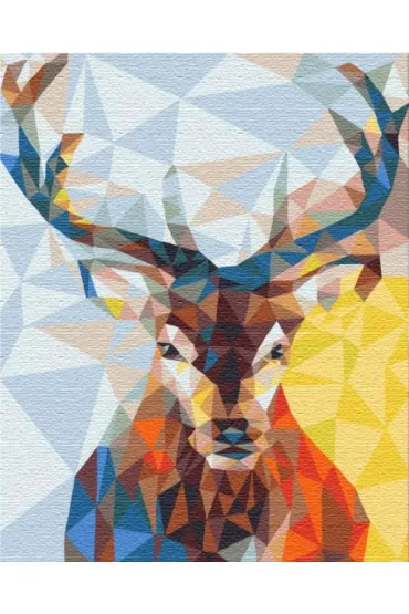 Brushme Malowanie po numerach - Jele� w kalejdoskopie 40x50cm
