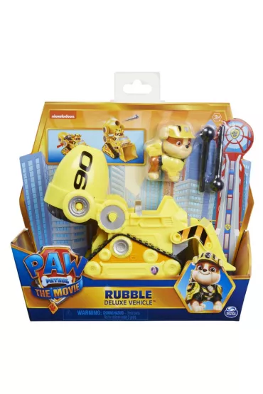 Zestaw z figurk Psi Patrol Film Pojazdy Bohaterw Deluxe Rubble