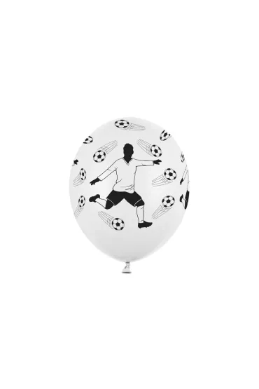 PartyDeco Balony 30cm, Pi�karz i pi�ki, Pastel White  1 op. / 6 szt.