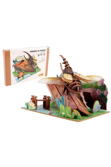 Puzzle drewniane 3D Chrz�szcz na drzewie Pro Kids