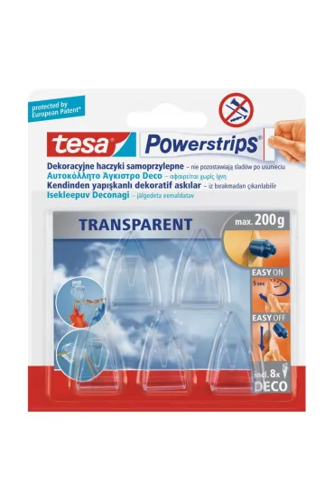 Tesa Haczyk samoprzylepny powerstrips prze�roczysty 5 szt.