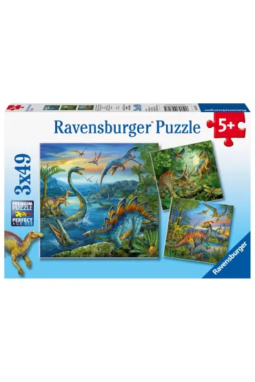 Puzzle 3x49 el. Fascynacja Dinozaurami Ravensburger