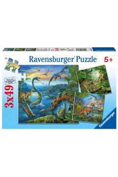 Puzzle 3 x 49 el. Fascynacja Dinozaurami Ravensburger