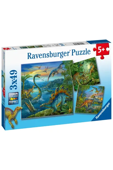 Puzzle 3x49 el. Fascynacja Dinozaurami Ravensburger