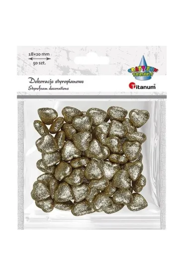 Titanum Styropianowe serca z�ote 19x19mm 50 szt.