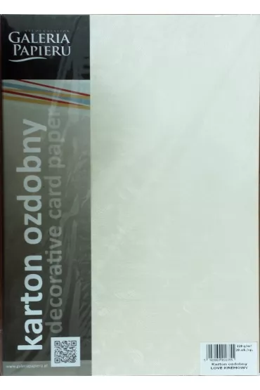 Argo Karton ozdobny Love 220g, 20 arkuszy - Karton Ozdobny Love Kremowy