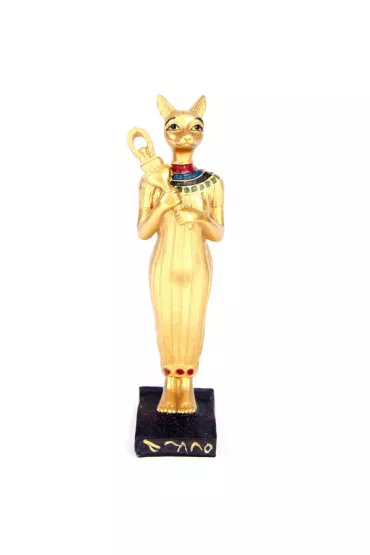 Bogini Bastet trzymaj�ca sistrum, figurka