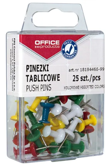 Office Products Pinezki beczu�ki kolorowe w pude�ku 25 szt.