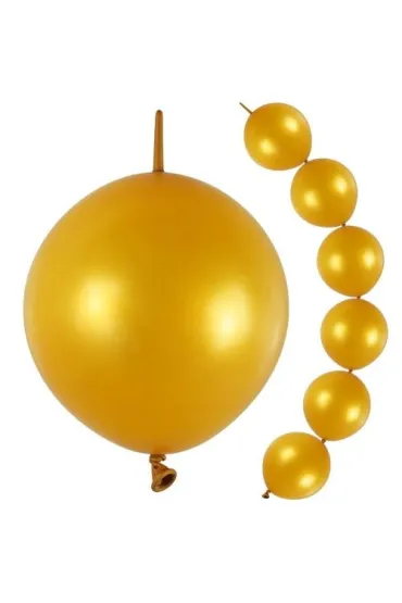 Balony z�ote z ��cznikiem 10 szt.