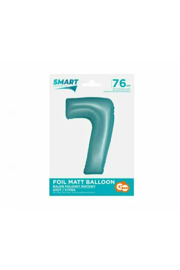 Godan Balon foliowy Smart Cyfra 7 jasna niebieska matowa 76cm
