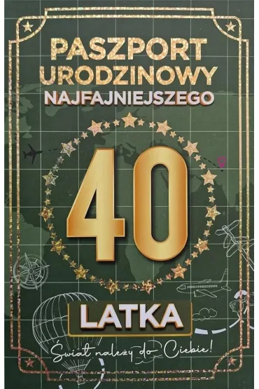 Yeku Karnet Urodziny 40 Nowy paszport m�skie