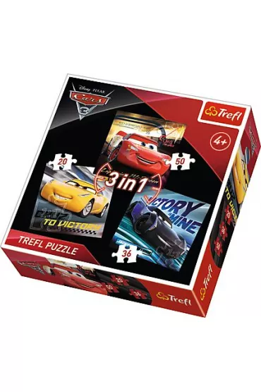 Puzzle 3w1 Legendy wy�cigu Cars 3 Trefl