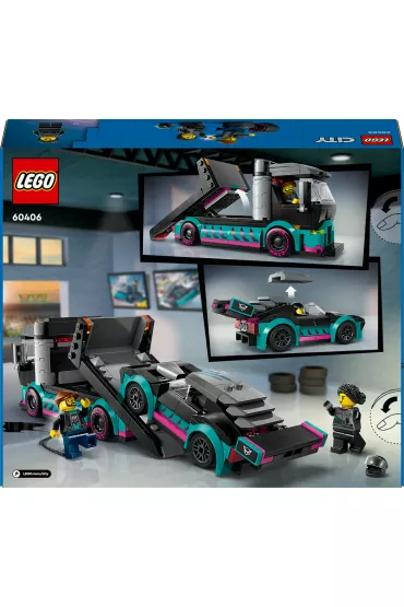 LEGO City Samoch�d wy�cigowy i laweta 60406