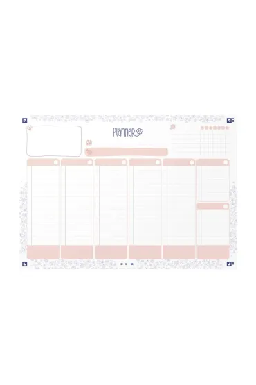 Oxford Flowers Planer tygodniowy A4 Floral 60 kartek