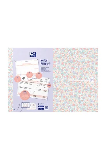 Oxford Flowers Planer tygodniowy A4 Floral 60 kartek