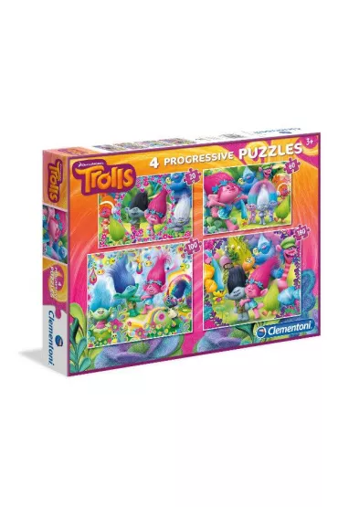Puzzle 4w1 - Trolle (20+60+100+180 el.) Clementoni