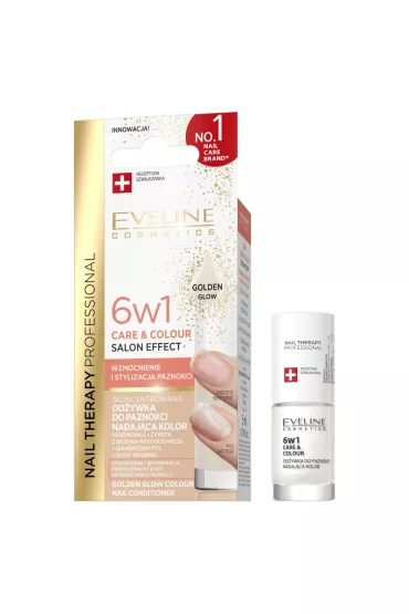 Eveline Cosmetics Nail Therapy 6w1 Care & Colour od�ywka do paznokci Golden Glow 5 ml