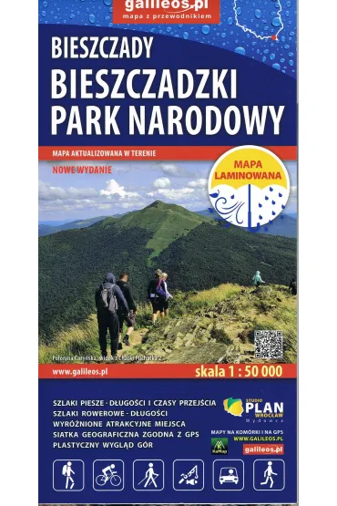 Bieszczadzki Park Narodowy - mapa laminowana 2025